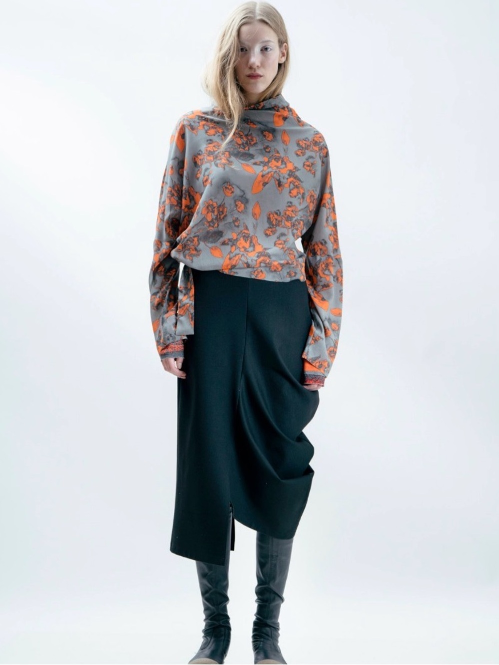 XD Xenia Design Ivea Asymmetrical Skirt Black Size Large Minimalist Lagenlook